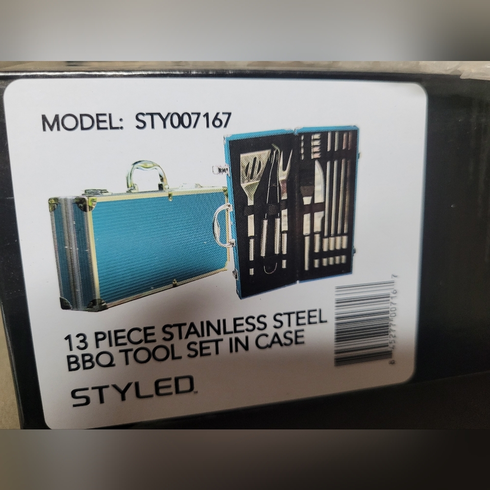 Styled 13 Piece Stainless Steel BBQ Tool Set
